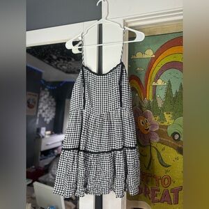 Plaid lace flowy dress